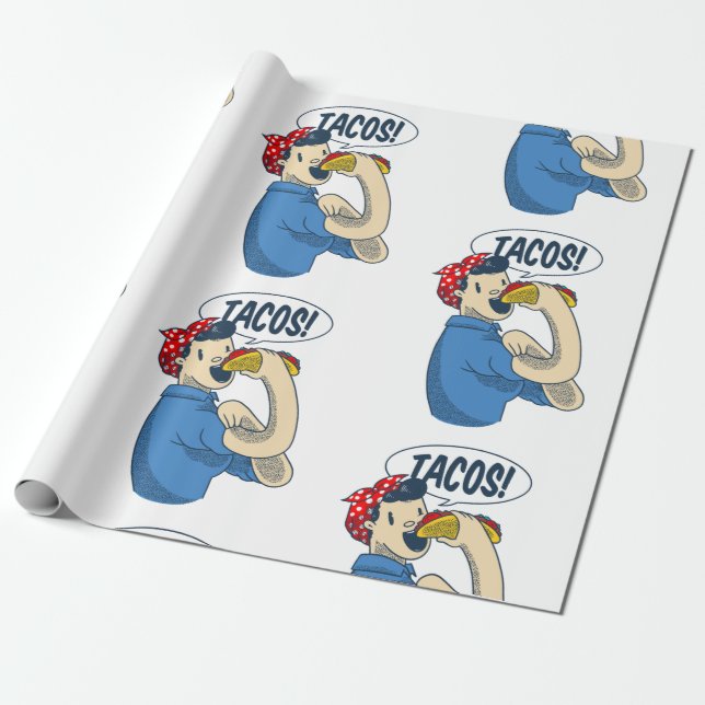Rosie the riveter taco cinco de mayo geschenkpapier (Ungerollt)