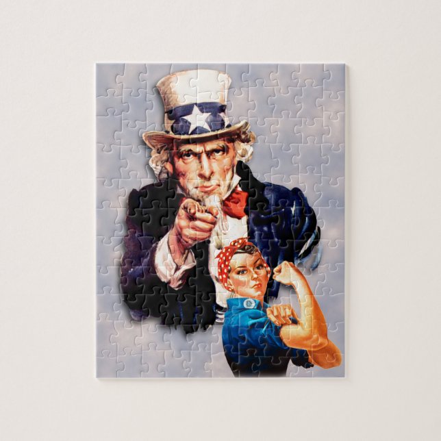 Rosie the Riveter & Uncle Sam design Puzzle (Vertikal)