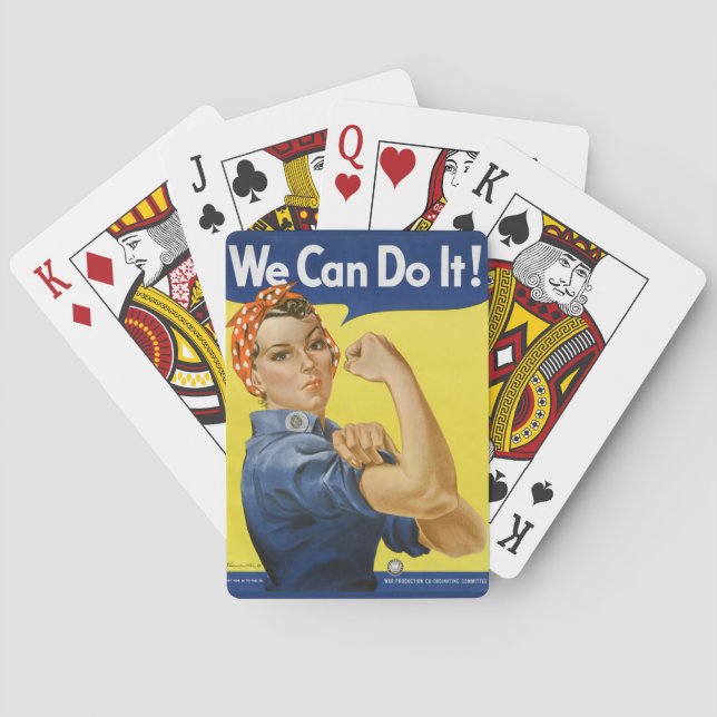 Rosie the Riveter Uneditierte Vintage Fotos Altes  Spielkarten (Rückseite)