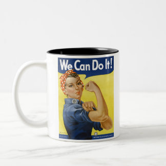 Rosie the Riveter Uneditierte Vintage Fotos Altes Zweifarbige Tasse
