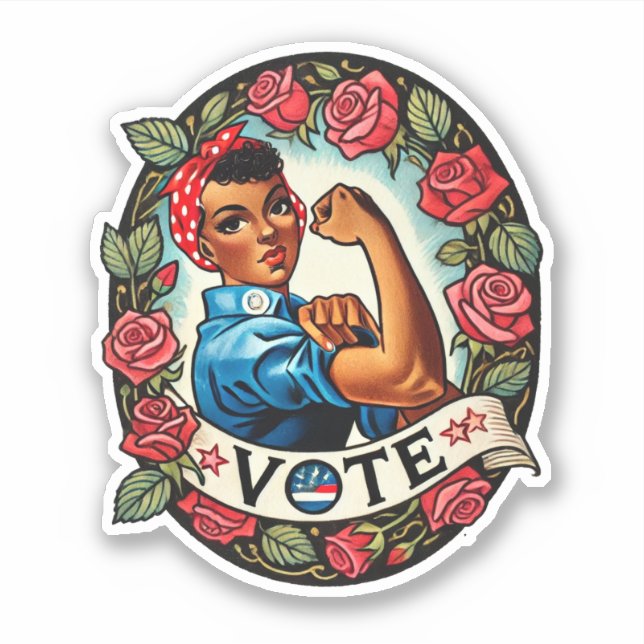 Rosie the Riveter Vote Aufkleber (Vorderseite)