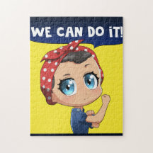 Rosie the Riveter We Can Do It Chibi Mädchen Anim