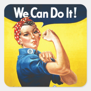 Rosie the Riveter - "We can do it!" Quadratischer Aufkleber