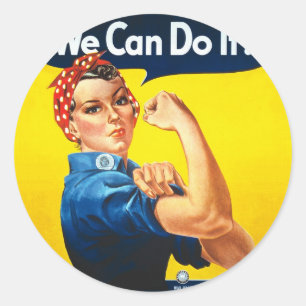 Rosie the Riveter - "We can do it!" Runder Aufkleber