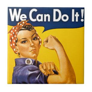 Rosie the Riveter We Can Do It Vintage Fliese