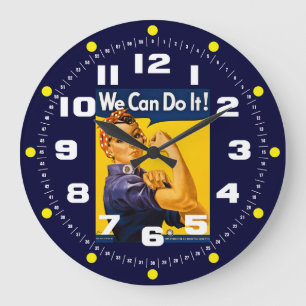 Rosie the Riveter We Can Do It! Vintage Große Wanduhr