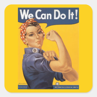 Rosie the Riveter "We Can IT" Quadratischer Aufkleber