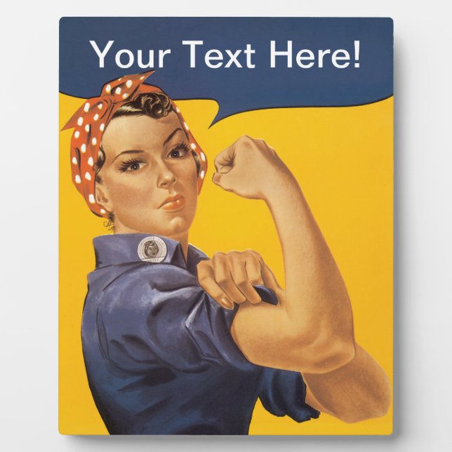 Rosie the Riveter Wir können es tun! Ihr Text hier Fotoplatte (Vorderseite)