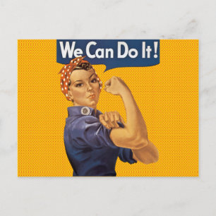 Rosie the Riveter wir können es tun Red Polka Dots Postkarte