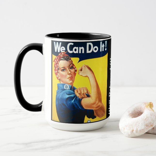 Rosie the Riveter/Wir können es tun/wohlhabende Fr Tasse (Mit Donut)
