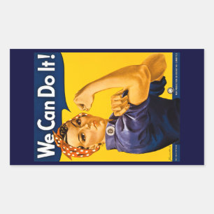 Rosie the Riveter Wir schaffen es Vintage Rechteckiger Aufkleber