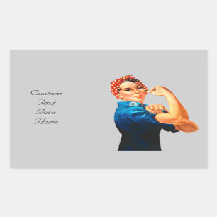 Rosie The Riveter WWII-Plakat Rechteckiger Aufkleber