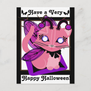 Rosie Toon Kitty Fairy Kitten B&W EdgesPostcard Postkarte