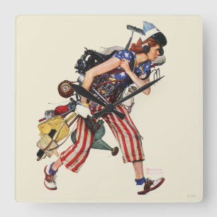 Rosie zur Rettung Quadratische Wanduhr