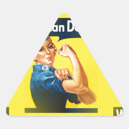 rosig dreieckiger aufkleber