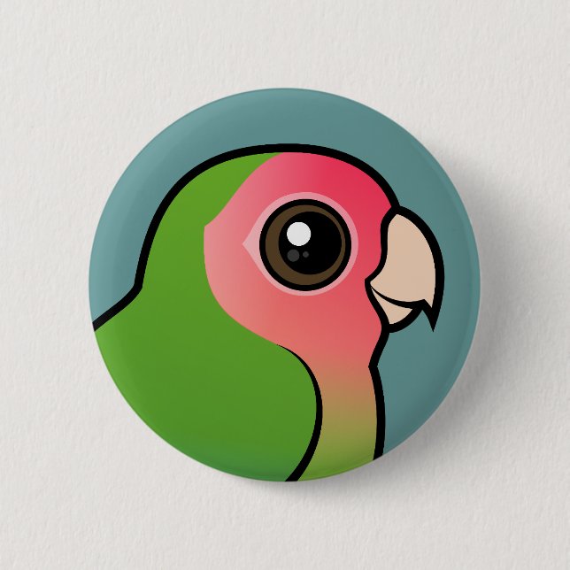 Rosig-gesichtiger Lovebird Button (Vorderseite)