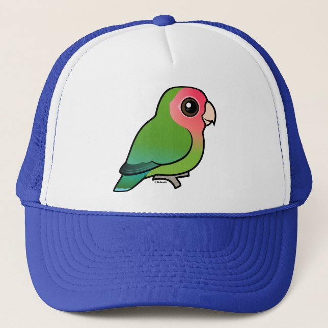 Rosig-gesichtiger Lovebird Truckerkappe (Vorderseite)
