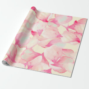 Rosige Blütennatur. Schwarze Wasserfarben-Natur. R Geschenkpapier