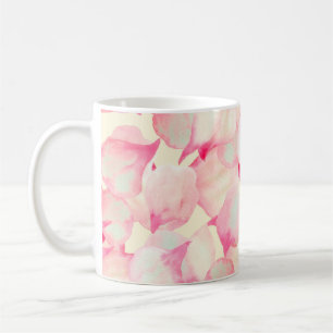 Rosige Blütennatur. Schwarze Wasserfarben-Natur. R Kaffeetasse