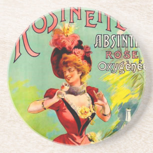 Rosinette Absinth Rose Oxygénée Vintage Kunst Sandstein Untersetzer