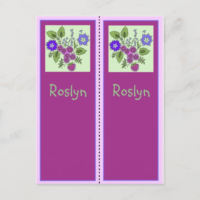 Roslyn Personalisiertes Lesezeichen Postkarte (Vorderseite)