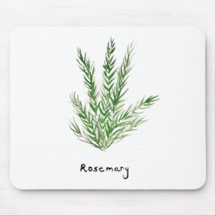 Rosmarin Kräuter Vintage Küchengarten Aquarell Mousepad