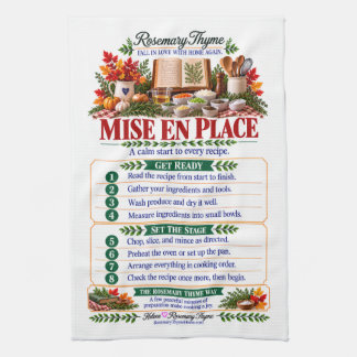 Rosmarin Thymian Mise en Place Herbst Küchentuch