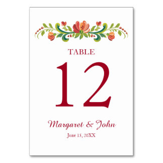 Rosmische Rot- und Rosa-Tischkarte Tischnummer