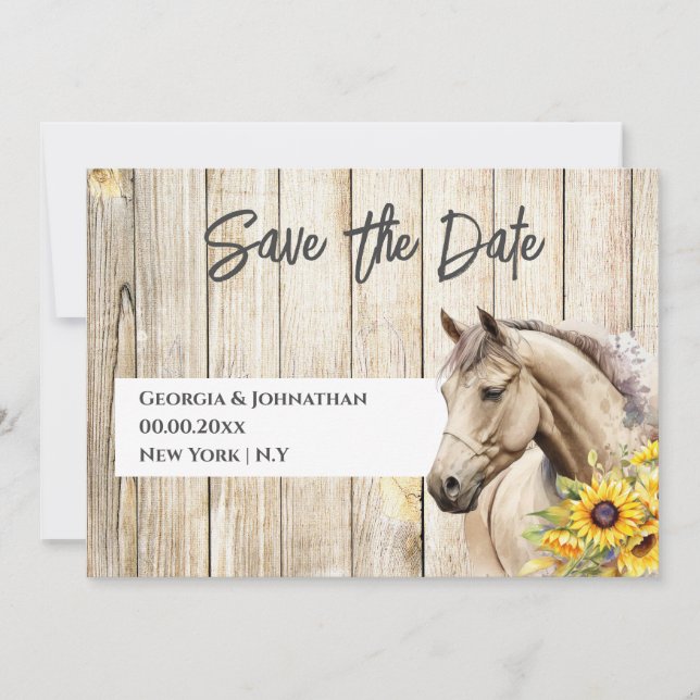 Ross Aquarellsonnenblume rustikaler Western Chic Save The Date (Vorderseite)
