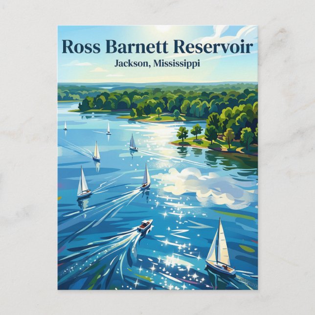 Ross-Barnett-Stausee Mississippi Postkarte (Vorderseite)