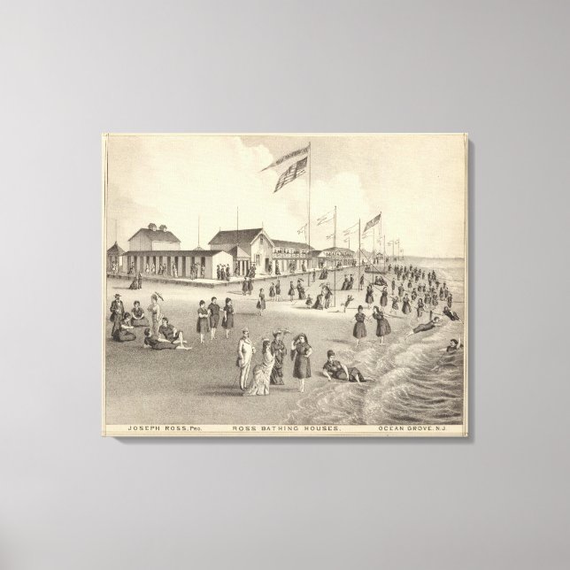 Ross Bathing Houses, Ocean Grove, NJ Leinwanddruck (Vorderseite)