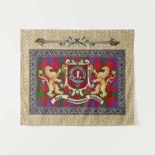 Ross Clan Abzeichen & Tartan mit Löwen Wandteppich