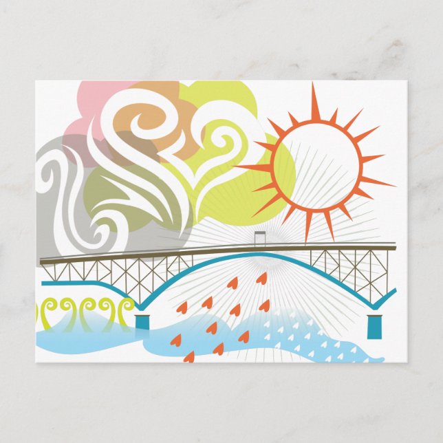 Ross Island Bridge Portland Postcard Postkarte (Vorderseite)