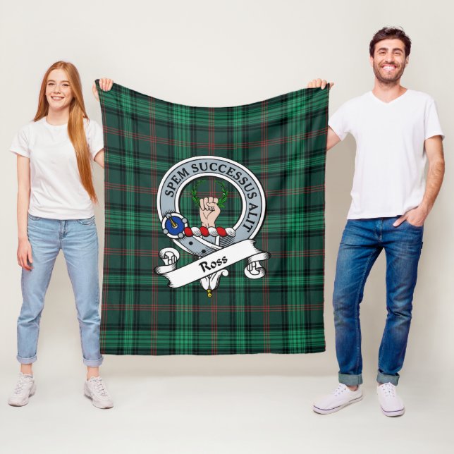 Ross Jagd Moderner Clan Abzeichen Tartan Kariert Fleecedecke (Beispiel)