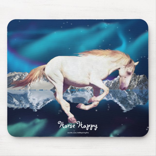 Ross-Liebhaber der weißen Mustang & Aurora Art Mou Mousepad (Vorne)