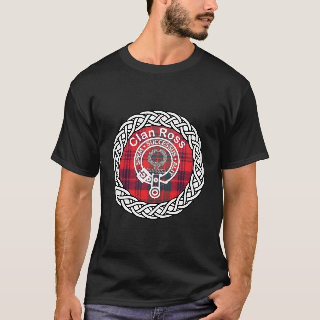 Ross Surname Nachname Scottish Clan Tan Wappen T-Shirt (Vorderseite)