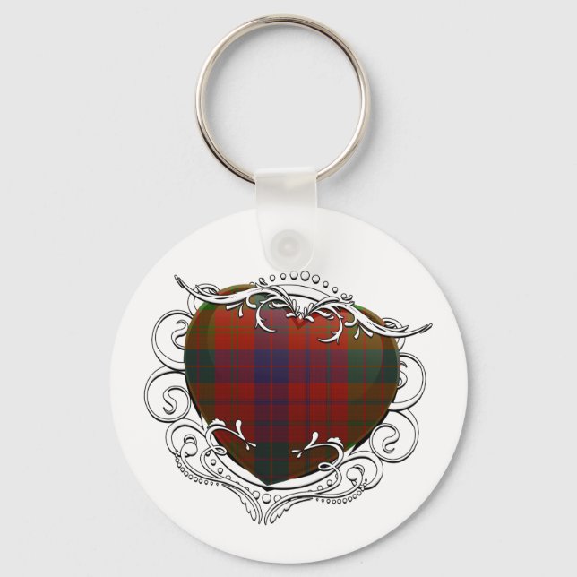 Ross Tartan Heart Schlüsselanhänger (Vorderseite)