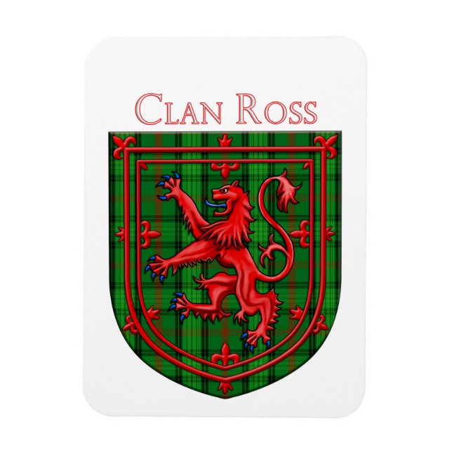 Ross Tartan Scottish Kariert Lion Rampant Magnet (Vertikal)