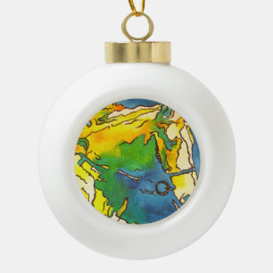 "Ross und Bridle Kontur Art" #ho Keramik Kugel-Ornament