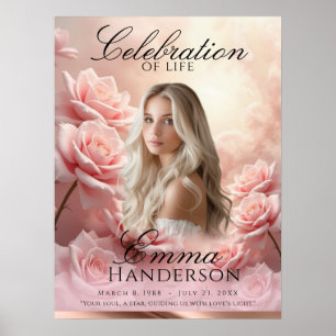 Rosse und Rose Gold Begrüßungszeichen Poster