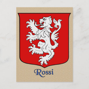 Rossi Family Heraldic Shield Postkarte