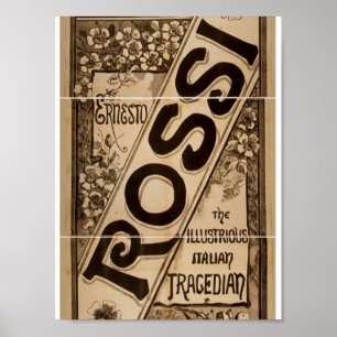 Rossi, Retro-Theater "Italienisch Tragedian" Poster