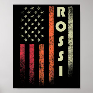 Rossi Surname Funny Retro Vintag Geburtstag Amerik Poster
