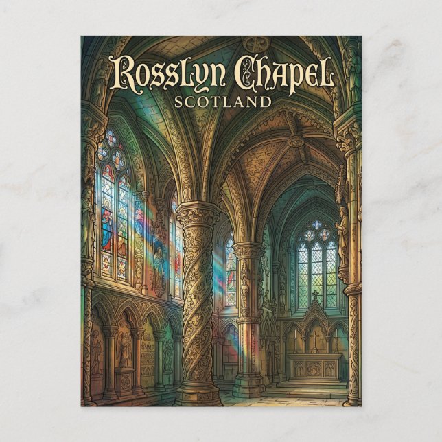 Rosslyn-Kapelle Schottland Postkarte (Vorderseite)