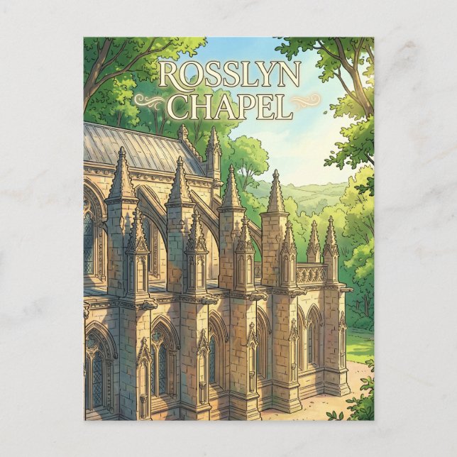 Rosslyn-Kapelle Schottland Postkarte (Vorderseite)