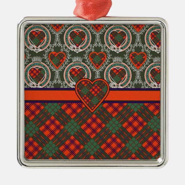 RossScottishTartan Ornament Aus Metall (Vorne)