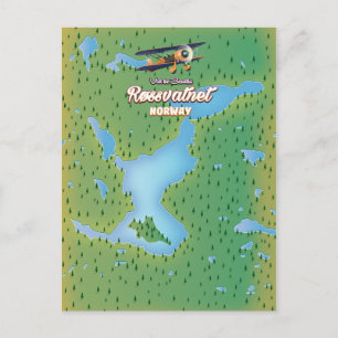 Røssvatnet Norwegen Seekarte Kunstdruck. Postkarte
