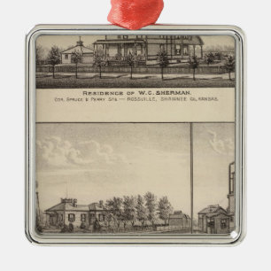 Rossville, Kansas Silbernes Ornament