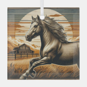 Rost/antik Pferd/Western Ornament Aus Glas