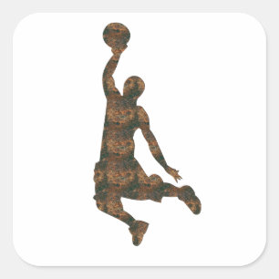 Rost-Basketball-Aufkleber Quadratischer Aufkleber